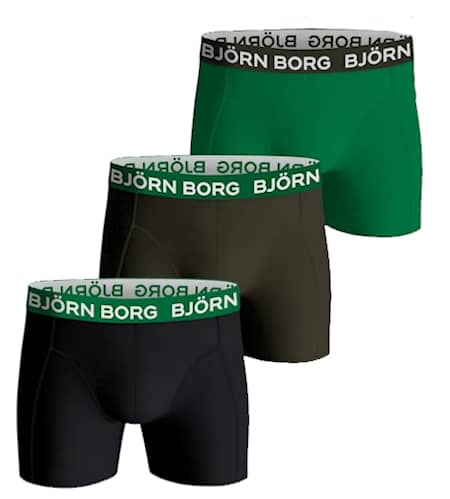 Björn Borg Boxershorts 3-pakning Svart/grønn/grønn