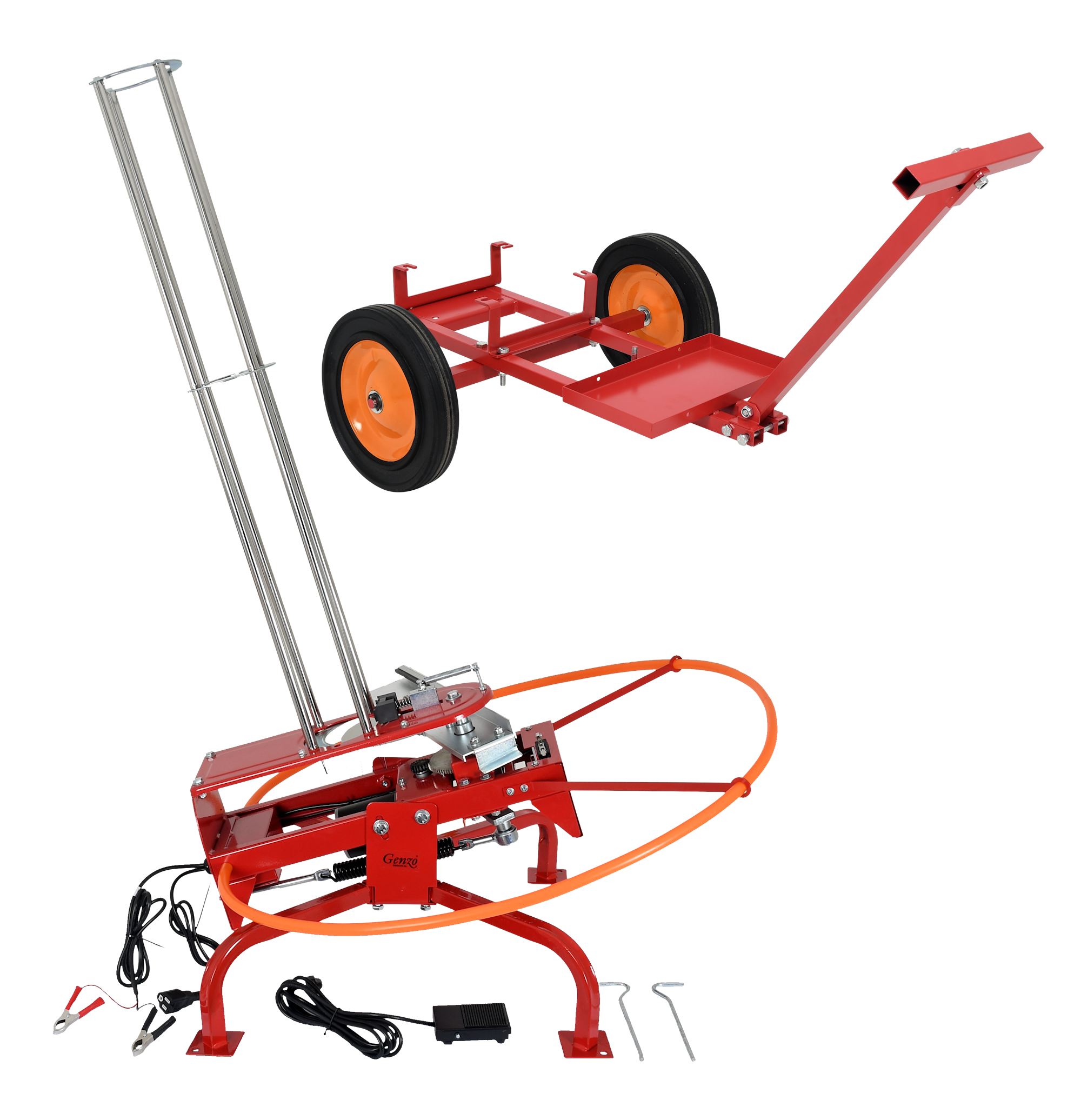 Genzo 12V leirduekaster SuperTrap X90 inkl. vogn