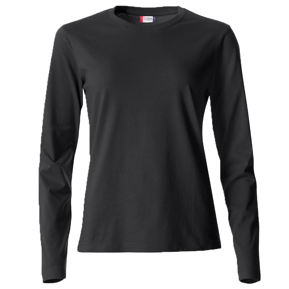 Clique Basic Langarmshirt Damen Schwarz