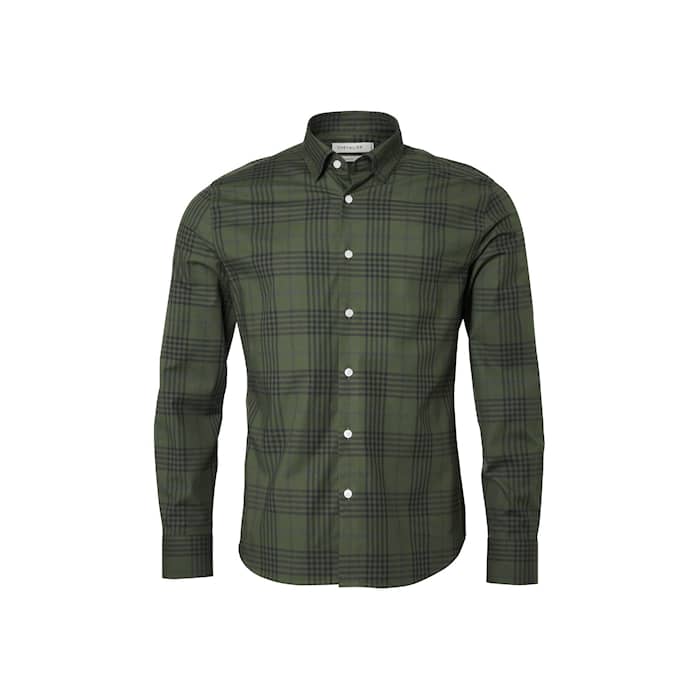 Chevalier Carlton Contemporary Fit skjorte til mænd Dark Forest Checked