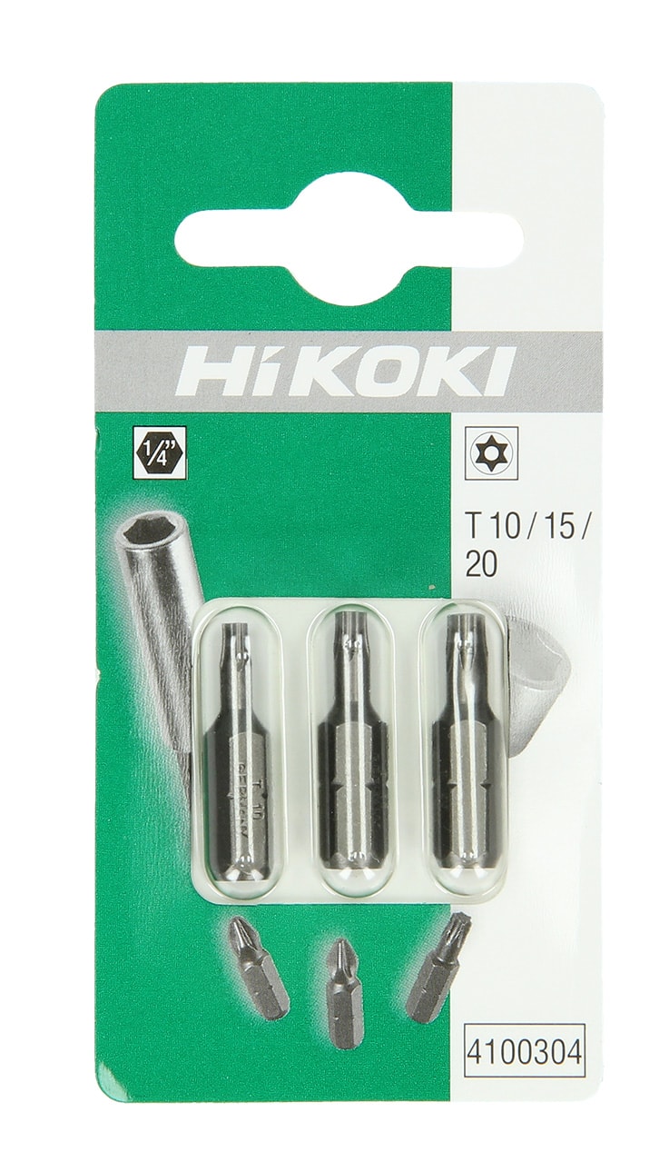 Hikoki Bits 1/4" T10/T15/T20 25Mm 3-pack