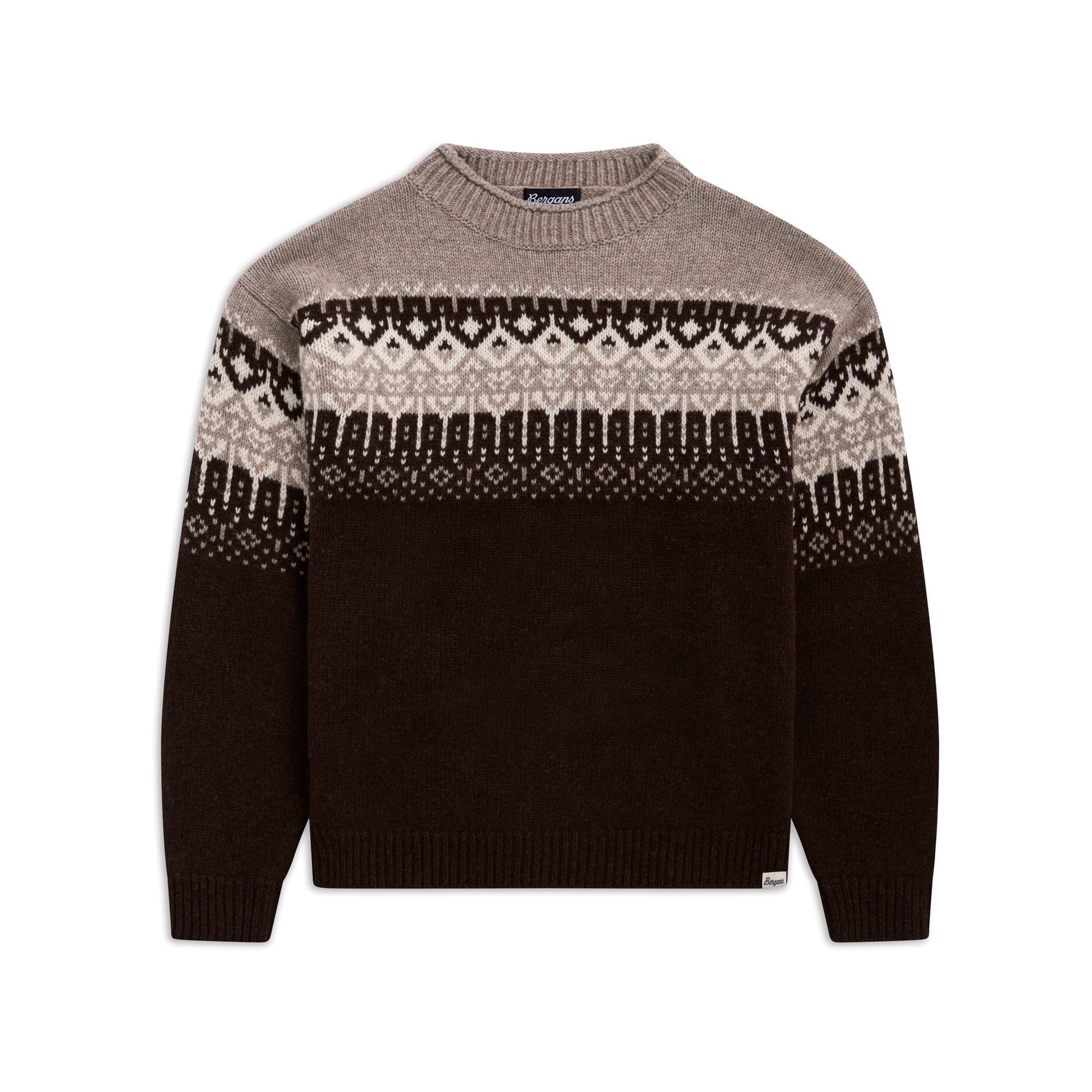 Bergans Steiro Knitted Villapaita Dark Chocolate/Creme