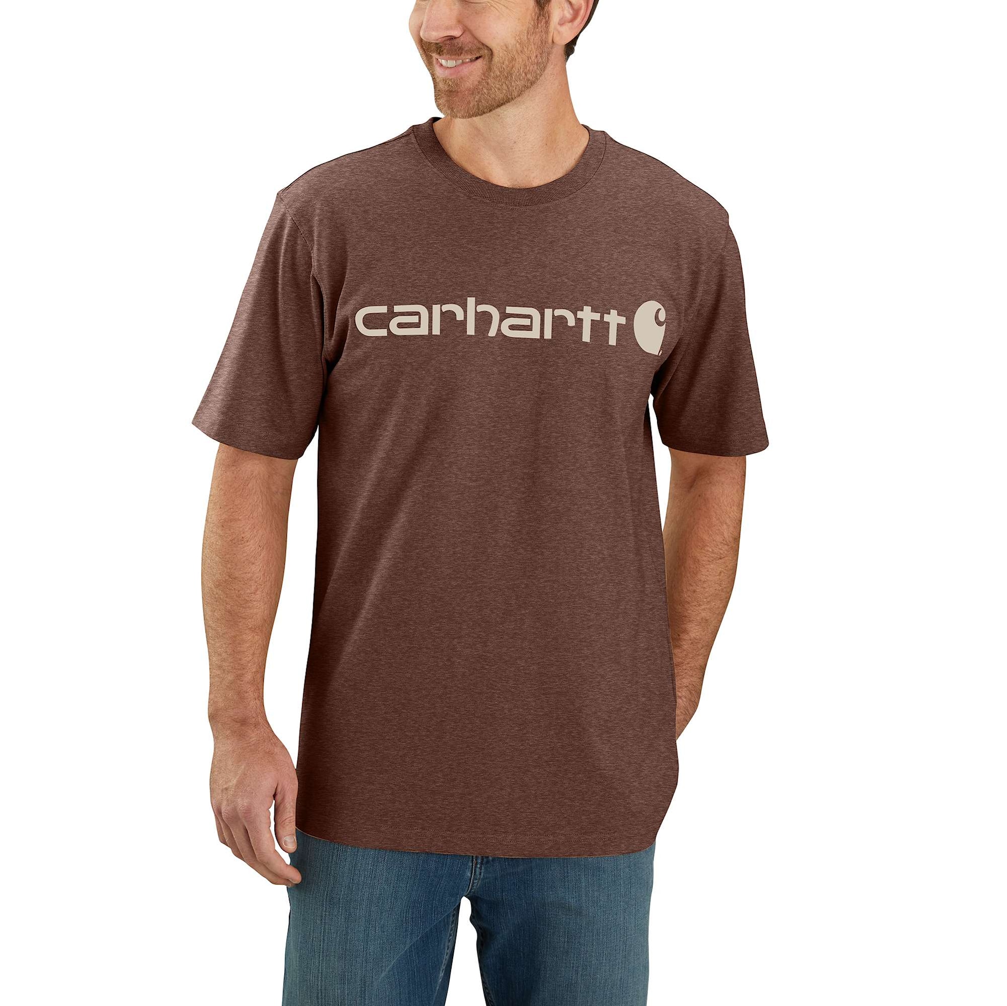 Carhartt Core logo T-shirt s/s, Herre, Mocha heather