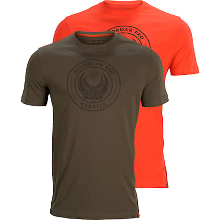 Härkila Wildboar Pro S/S t-shirt 2-pack Willow green/Orange
