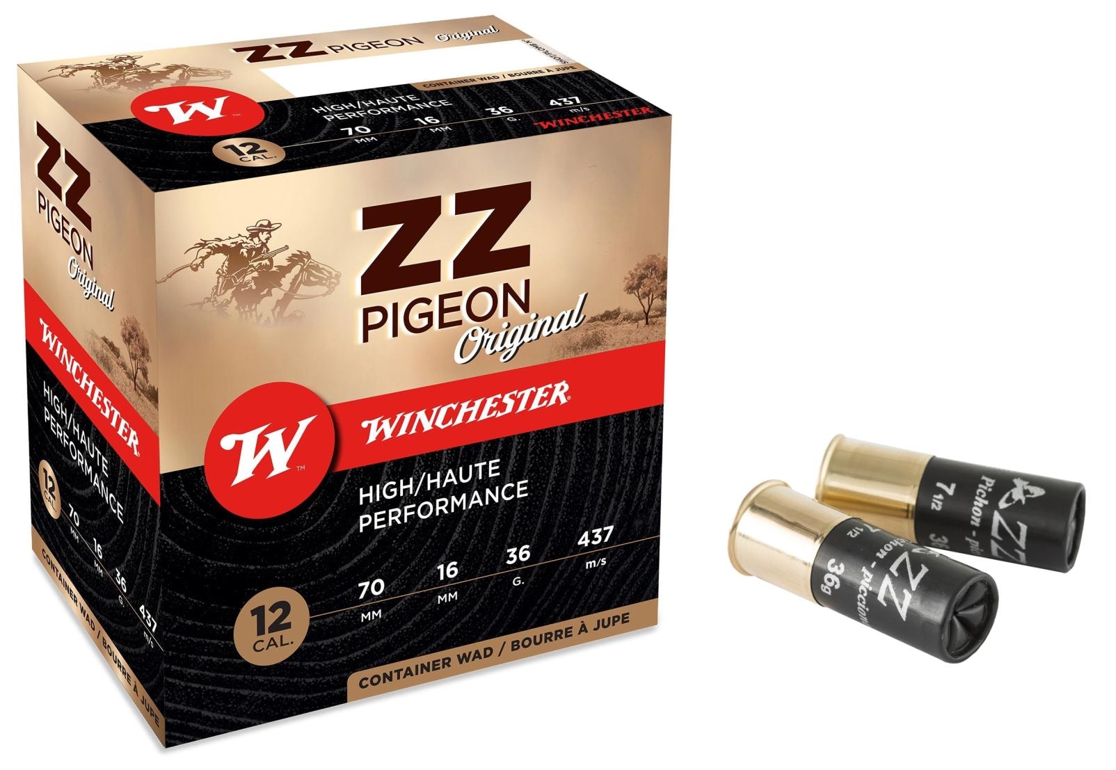 Winchester Cart, ZZ Pigeon G2, 12-70, 20mm, 36g, P6, 25/250
