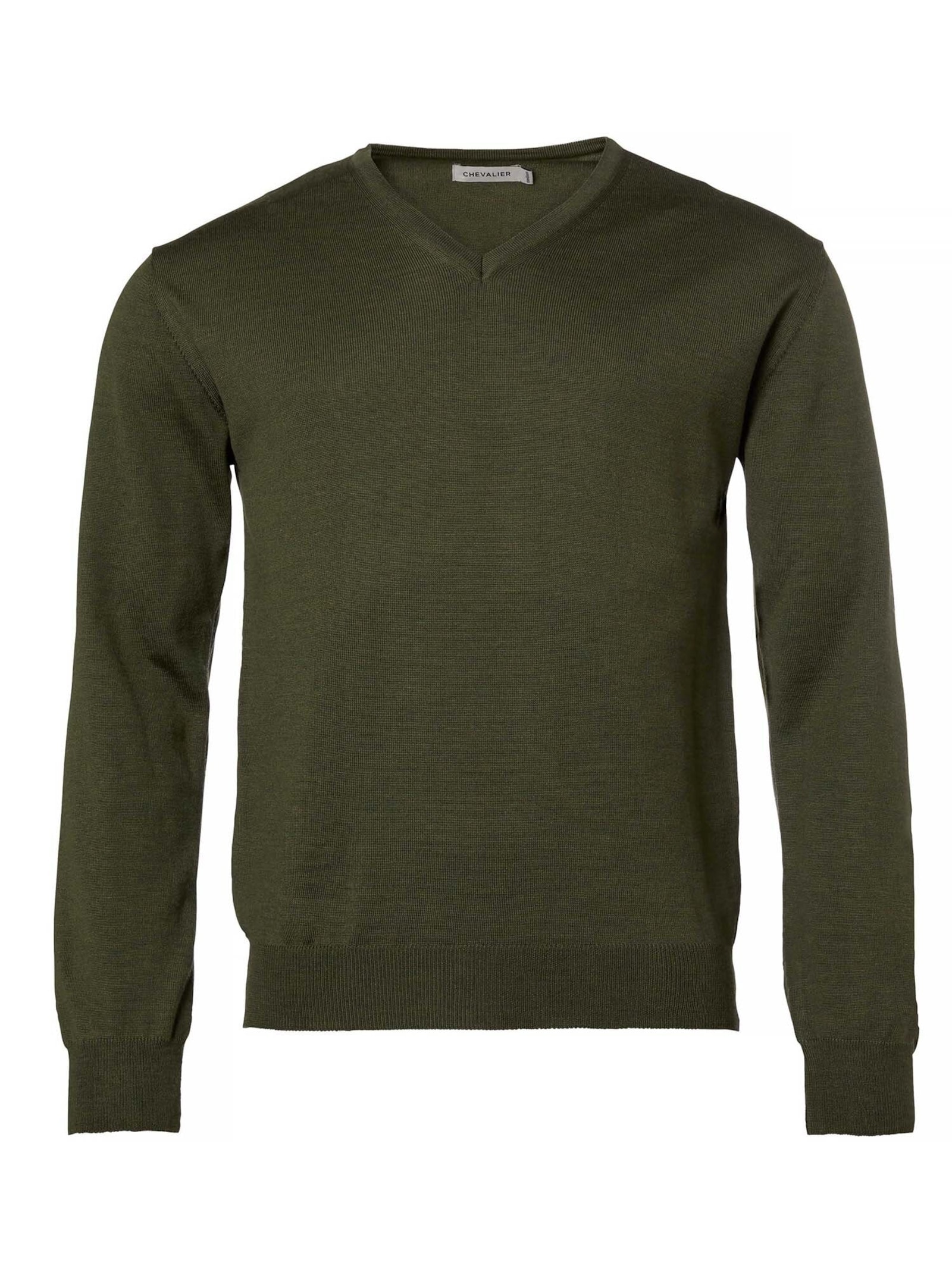 Chevalier Aston V-Neck Merino Trøje Herre Mørkegrøn