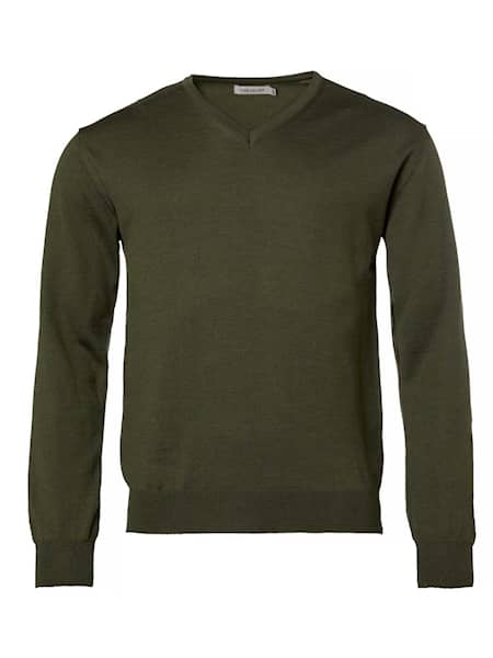 Chevalier Aston V-Neck Merino Ulltröja Herr Dark Green