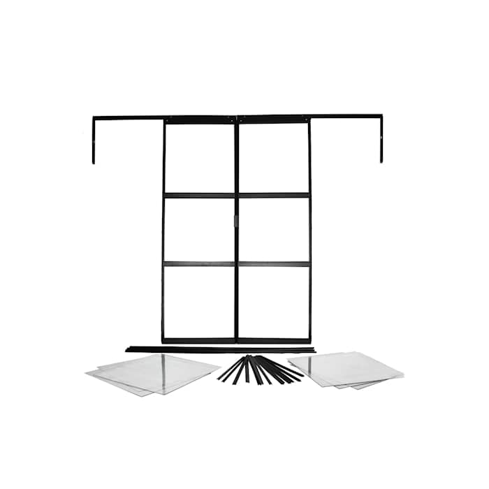 Vitavia Sirius dubbeldörrsats svart med glas