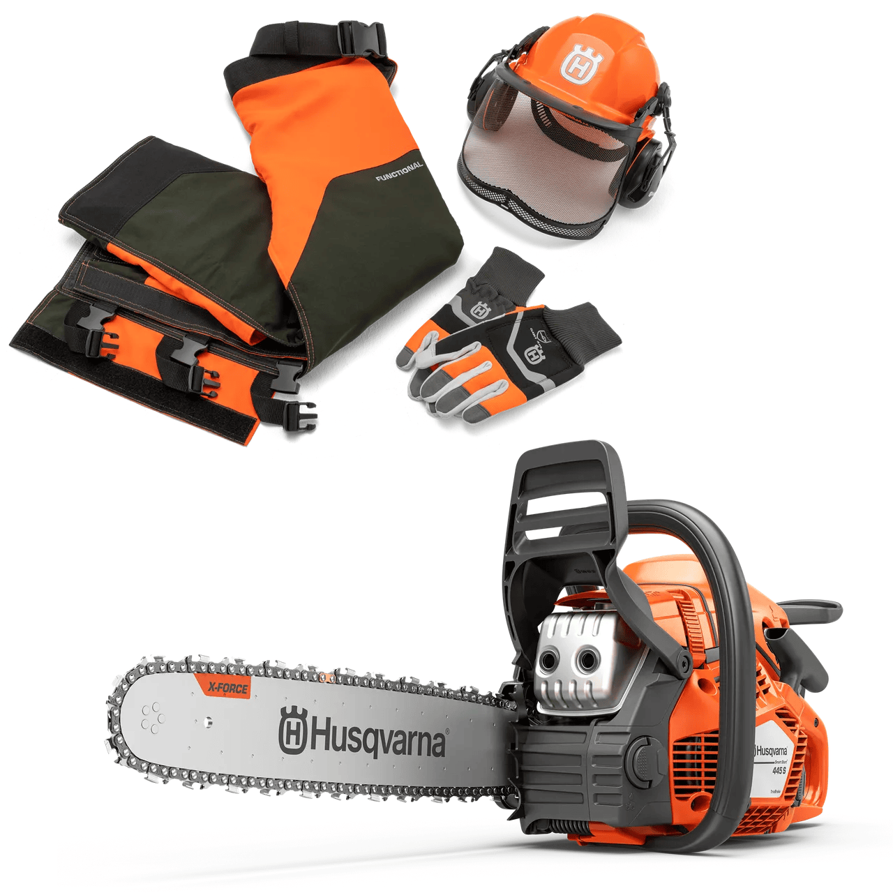 Husqvarna 445S Trio Brake Vedhuggarpaket