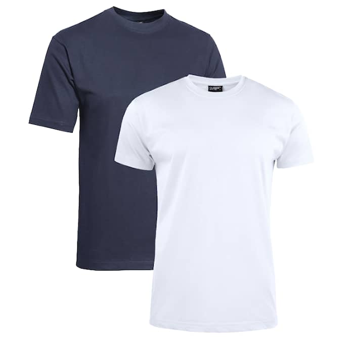 Clique T-Shirt 2er-Pack blau/weiß