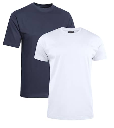 Clique T-shirt 2-pak blå/hvid