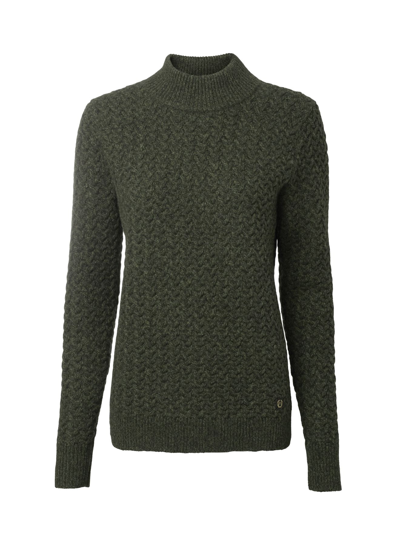 Chevalier Minley Mockneck Wool Pullover Women Dark Green 40W