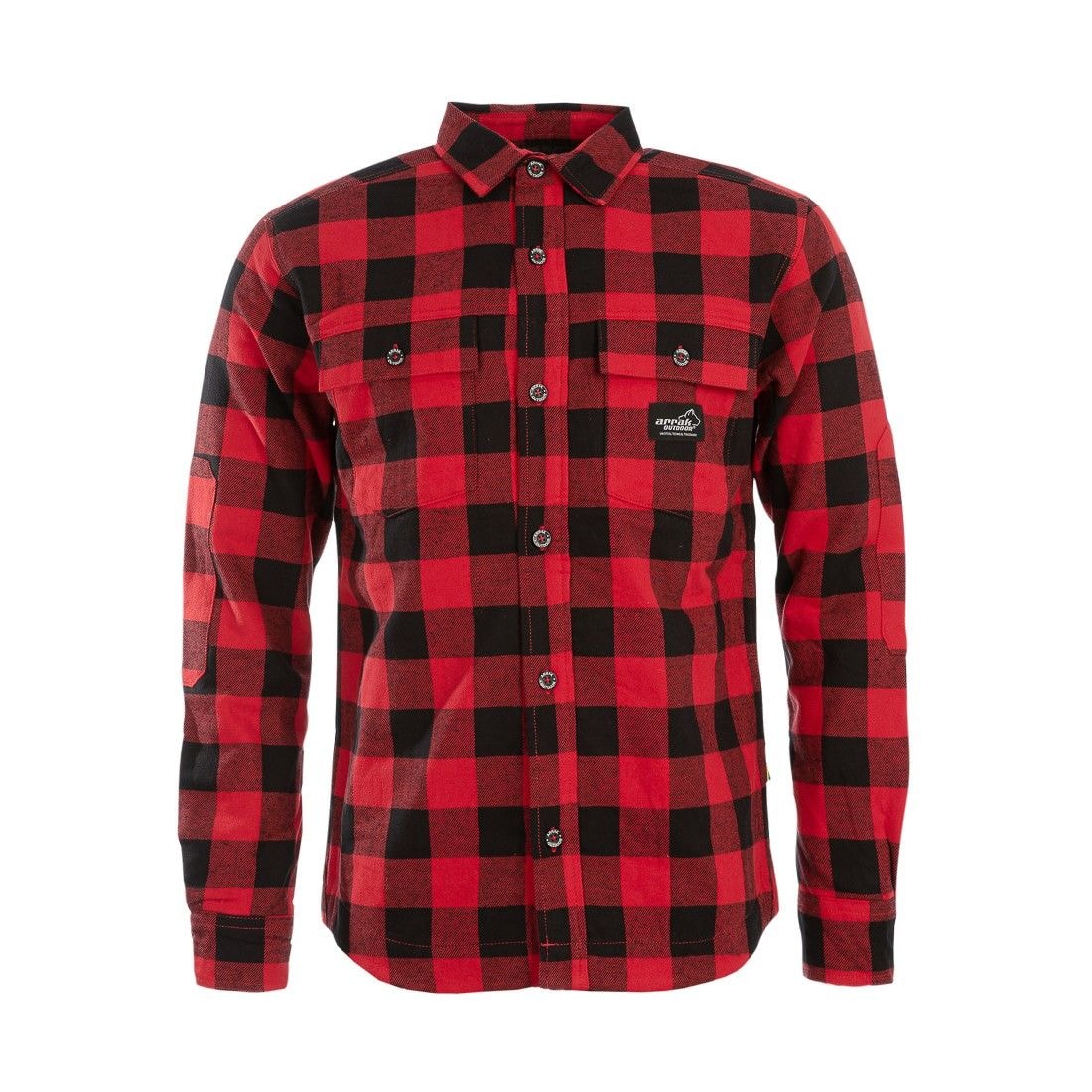 Arrak Outdoor Vuorattu Flanellipaita Miehet Punainen/Musta 2XL -