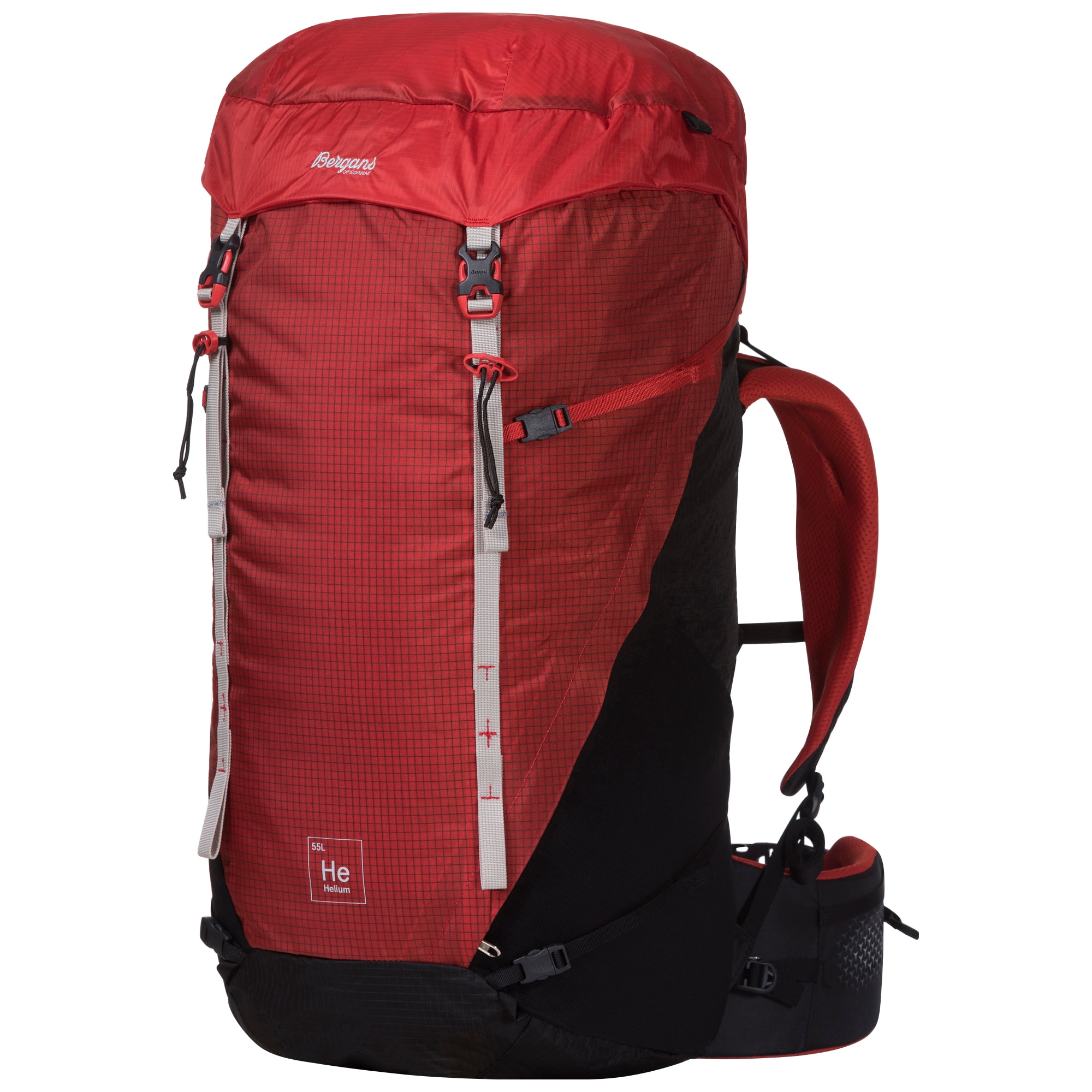 Bergans Helium V5 55L Herra Punainen Hiekka/Musta/Alumiini