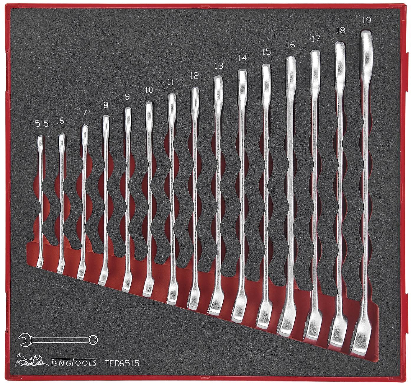 Teng Tools 15-osainen kiintolenkkiavainsarja. TED6515