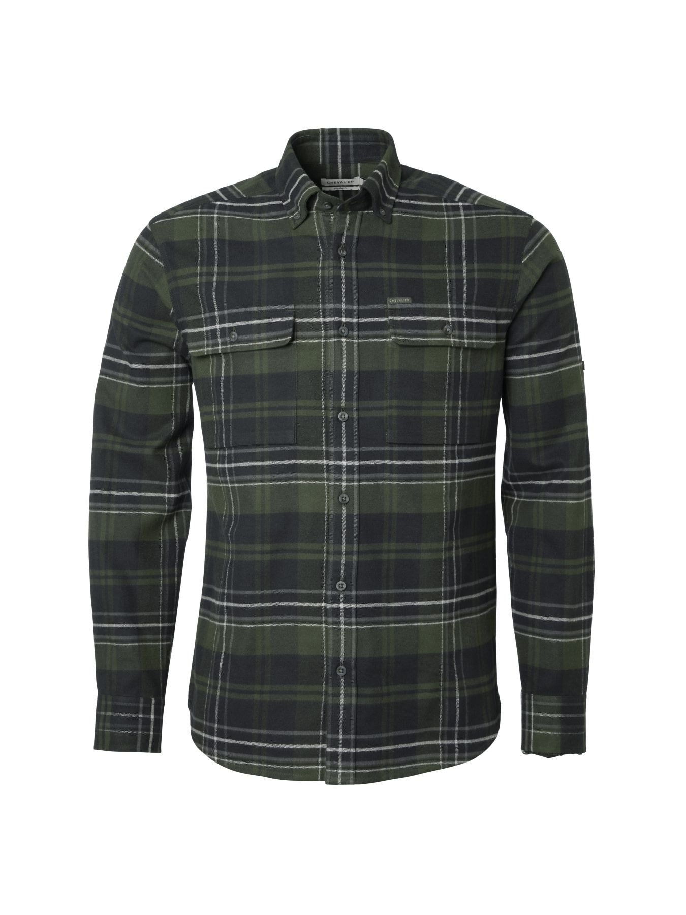 Chevalier Heron Flannel Shirt Men October Green Checked