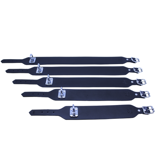 Spårningshalsband Läder med Lekare Svart 40 cm