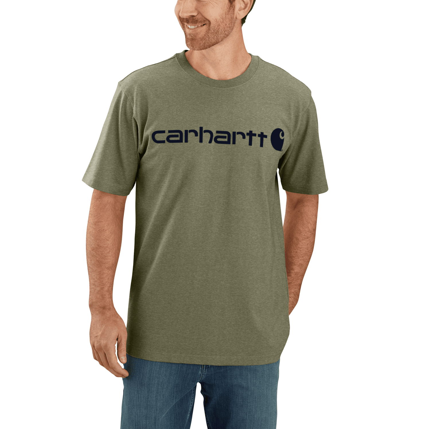 Carhartt Dearborn Relaxed Logo T-Shirt Herr Dusty Olive