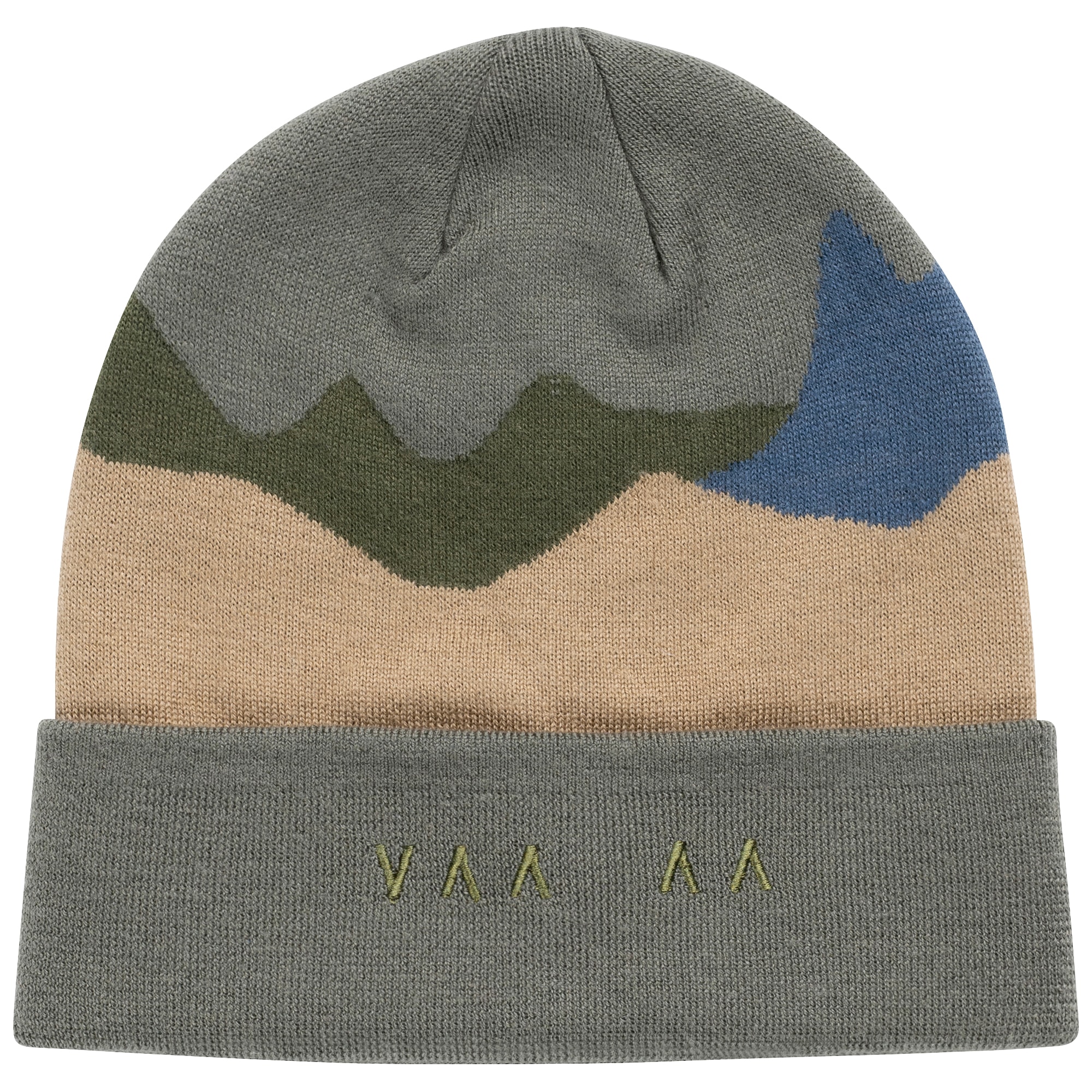 Bergans Vaagaa Fine Knit Wool Mössa Green Mud/Warm Sand One Size