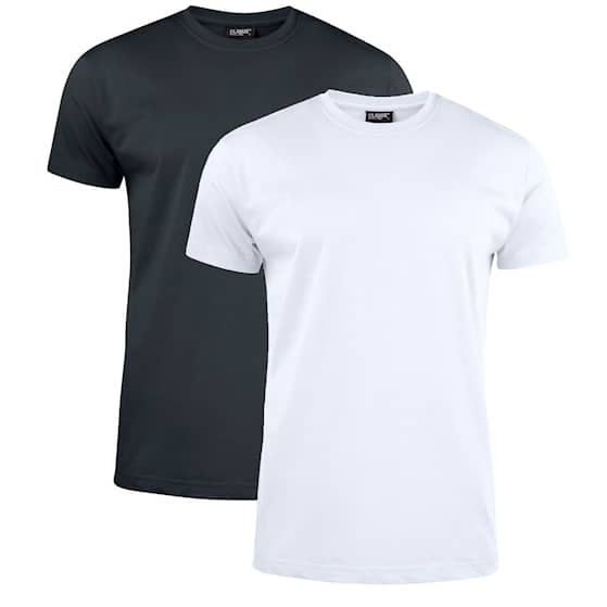Clique T-shirt 2-pak sort/hvid