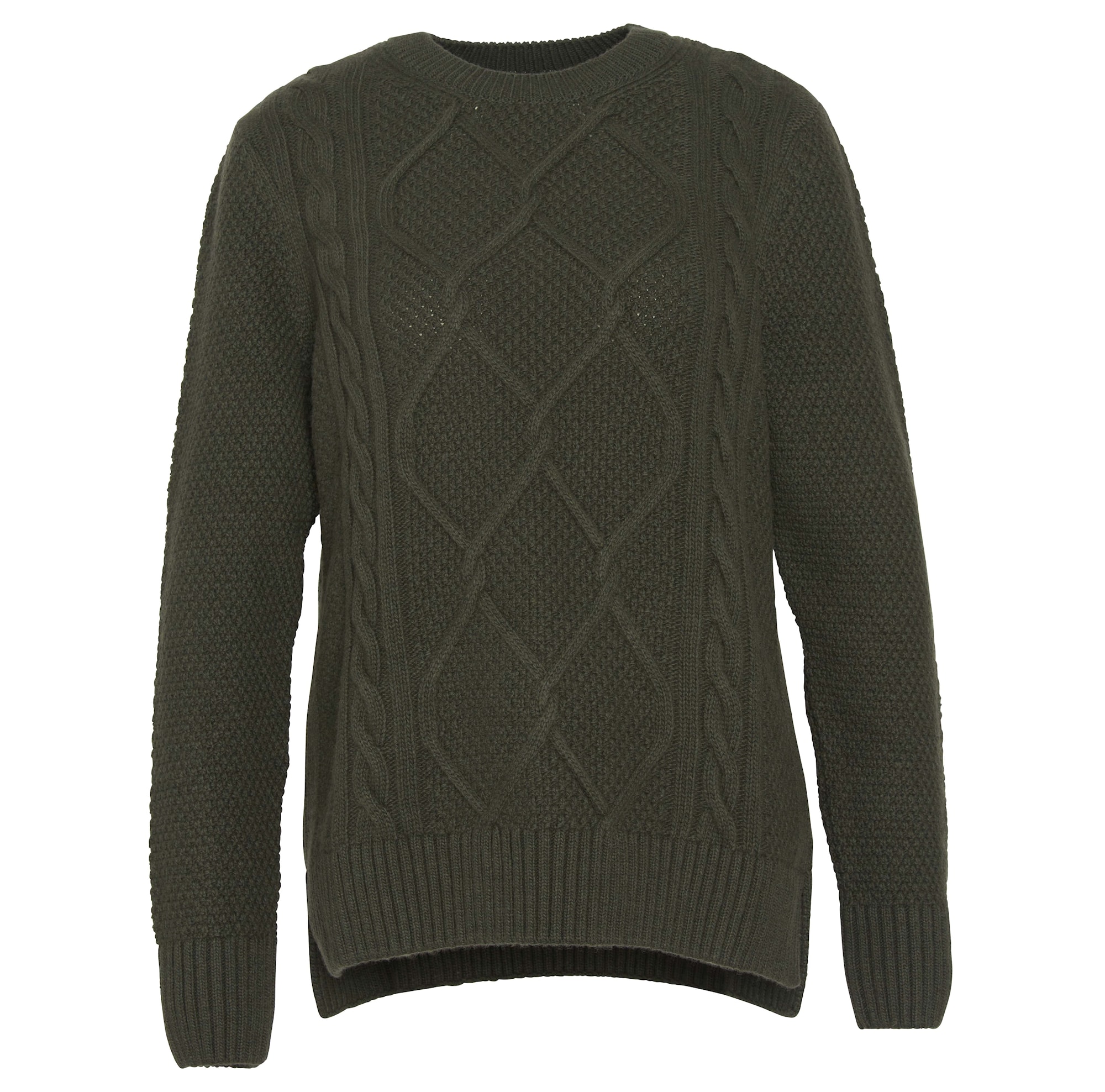 Barbour Burne Rundhalsad Tröja Oliv Dam