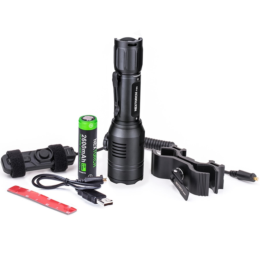 Nextorch T53 Eftersöksset Vit/Grön/Röd LED - Uppladdningsbar ficklampa, inkl. batteri