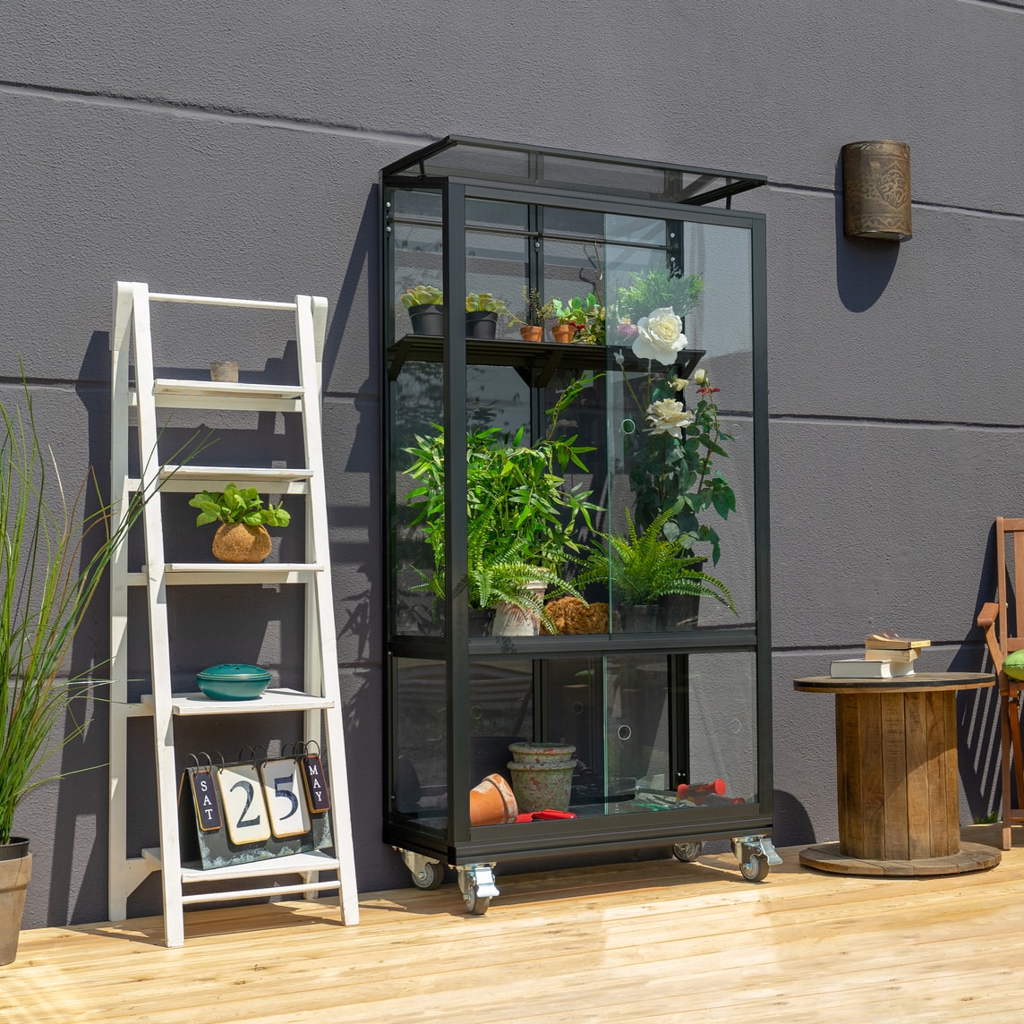 Vitavia Urban 350 Växthus Härdat Glas - 0,35 m2 Svart