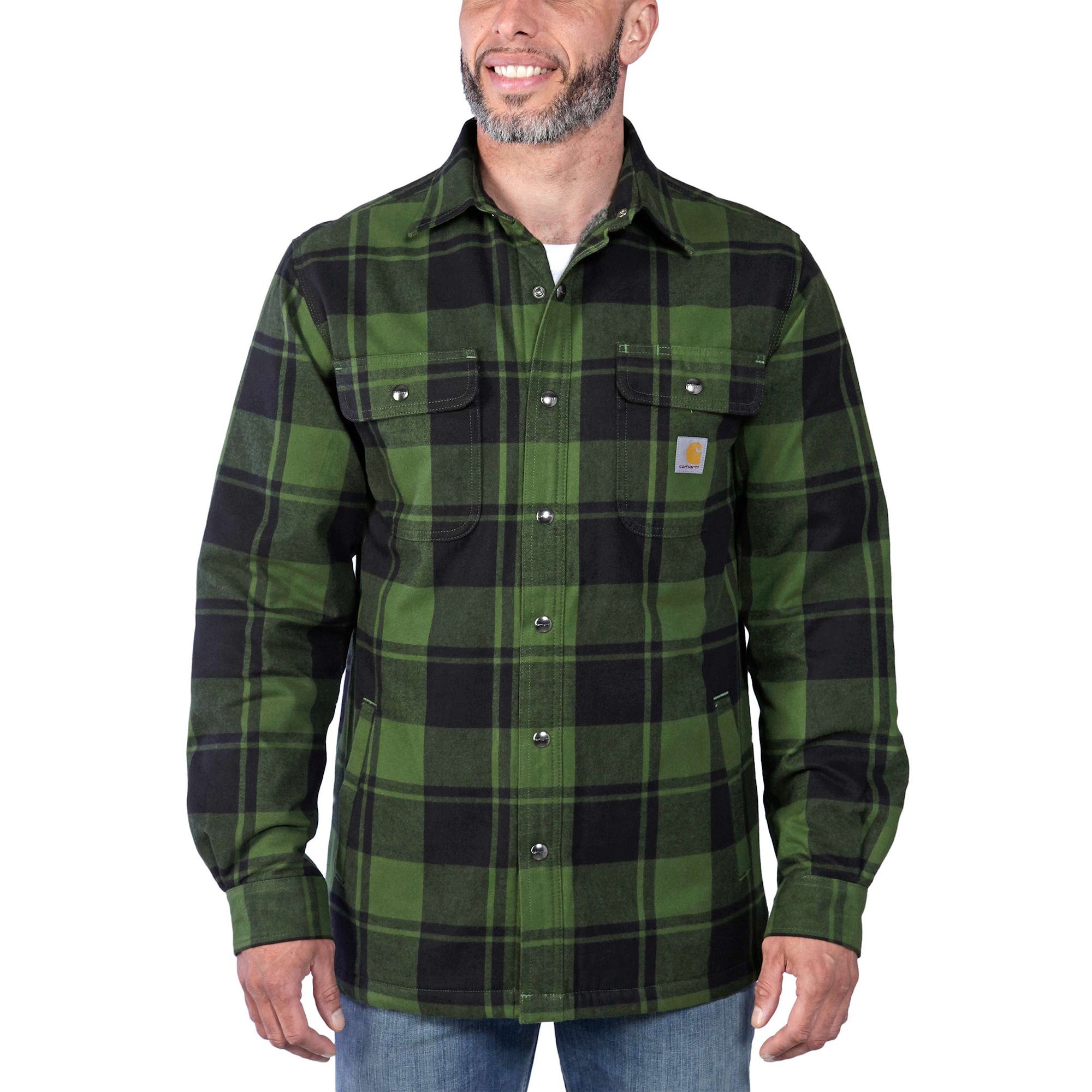 Carhartt Lined Flannel Shirt Jacket Mens Chive S