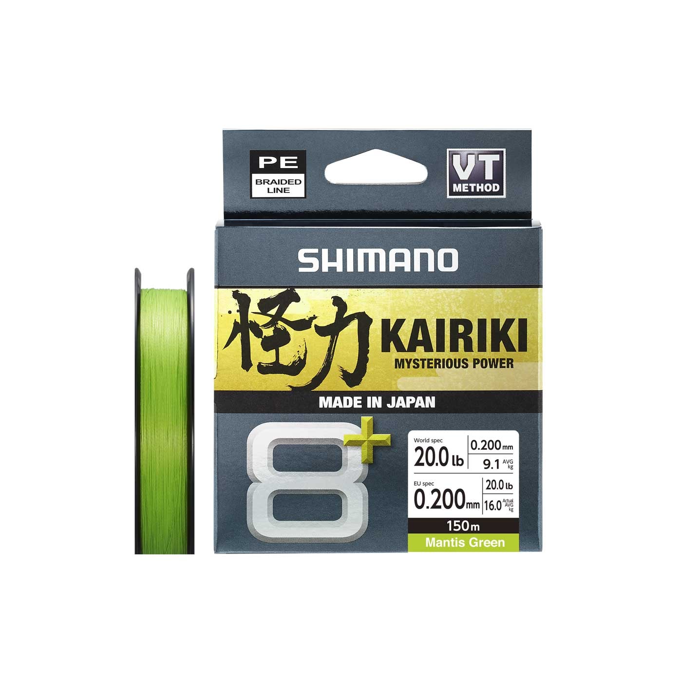 Shimano Line Kairiki 8+ 150m 0.20mm 16,0kg Mantis Green -