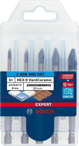 Bosch Borrset Hex Hardceramic 4-10 mm 5-pack