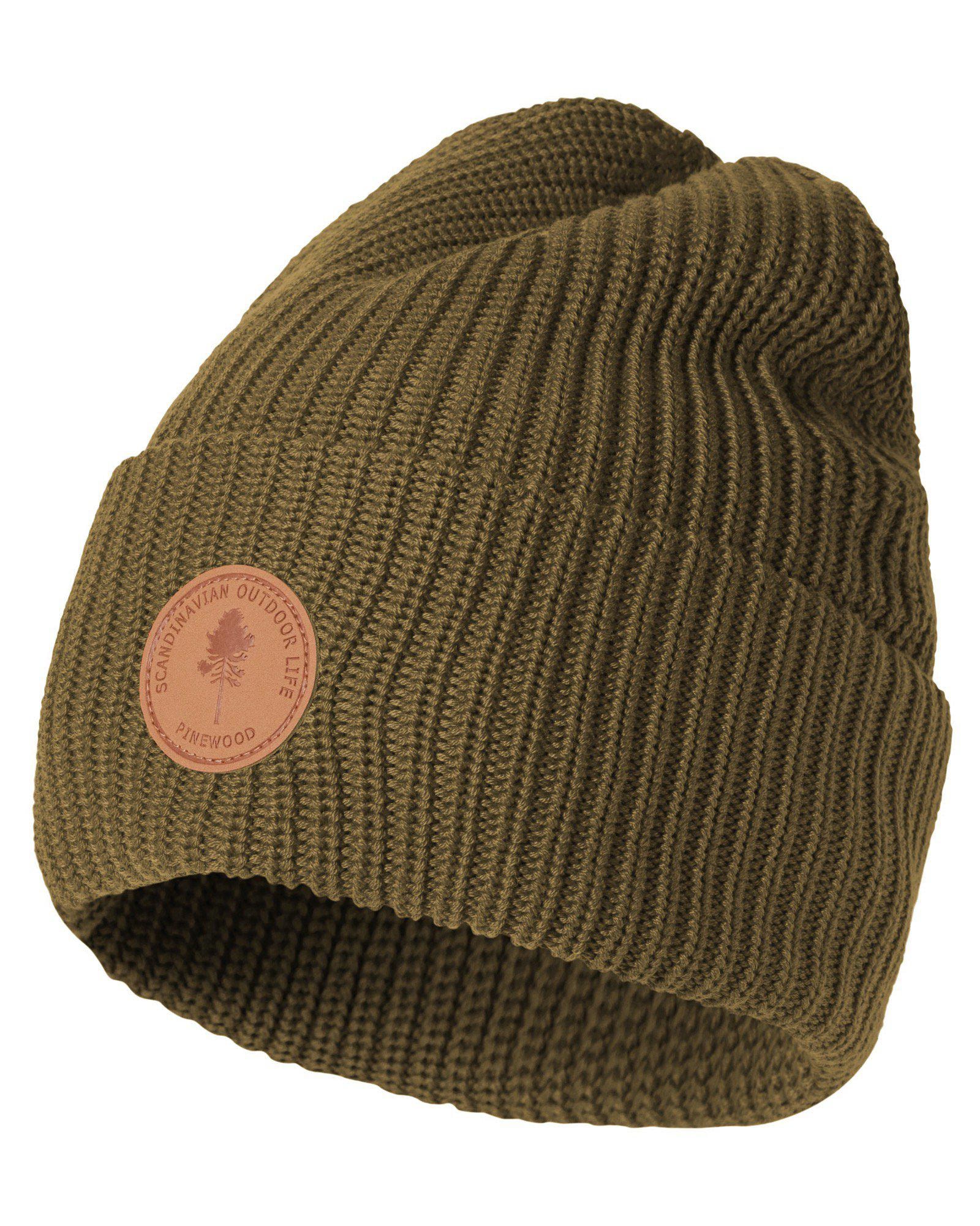 Pinewood Stickad Mössa Olive Green