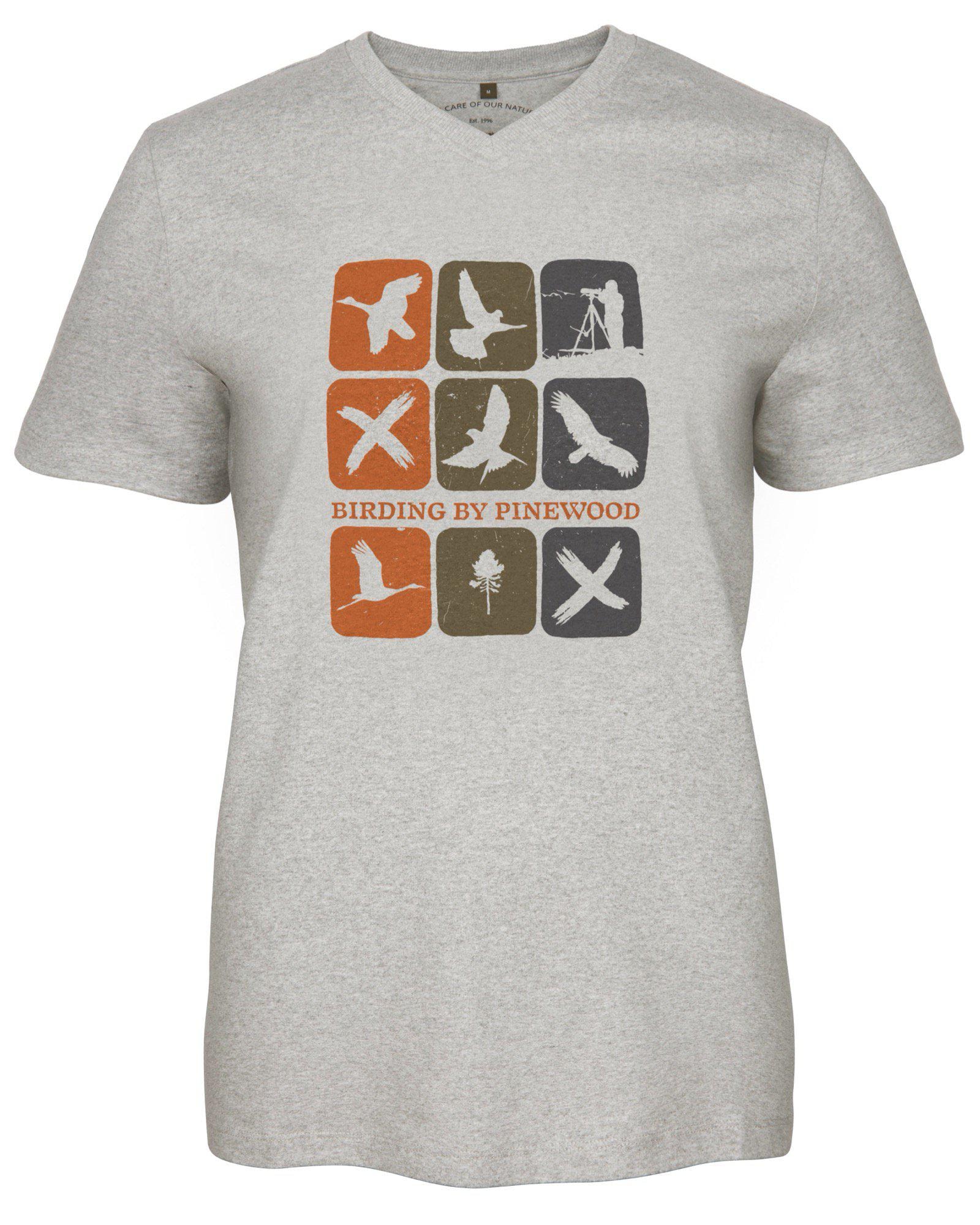 Pinewood Birding T-shirt Dam Light Grey Melange Combo