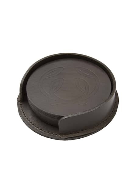 Chevalier After Hunt Coaster Set Leather Brown One Size