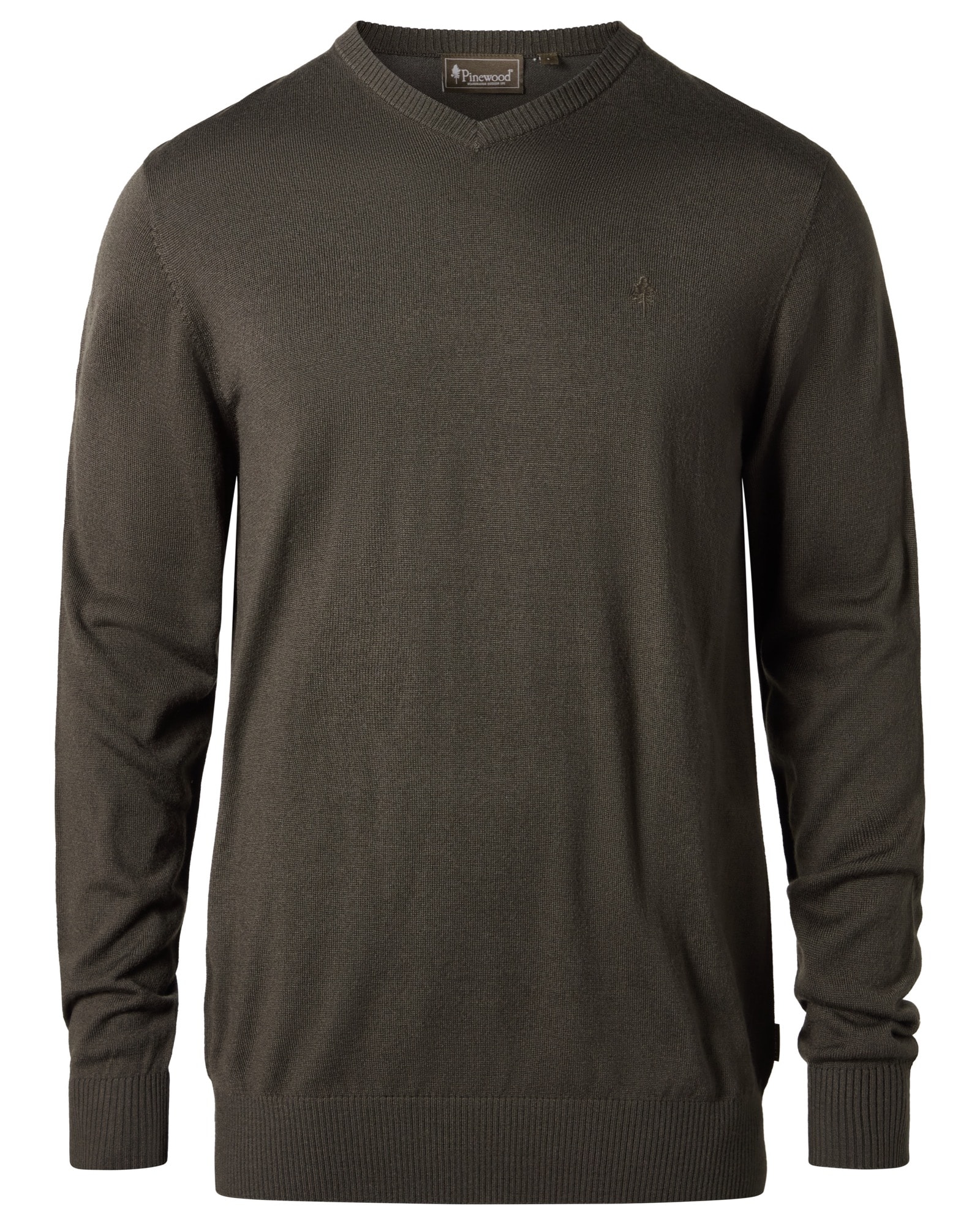 Pinewood Värnamo Merino Tröja Herr Dark Moss Green