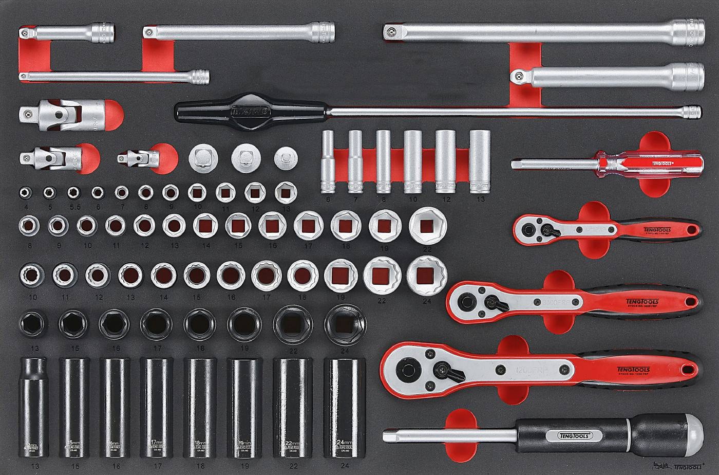 Teng Tools Hylsnyckelsats TTESK77 Mix EVA 76 delar