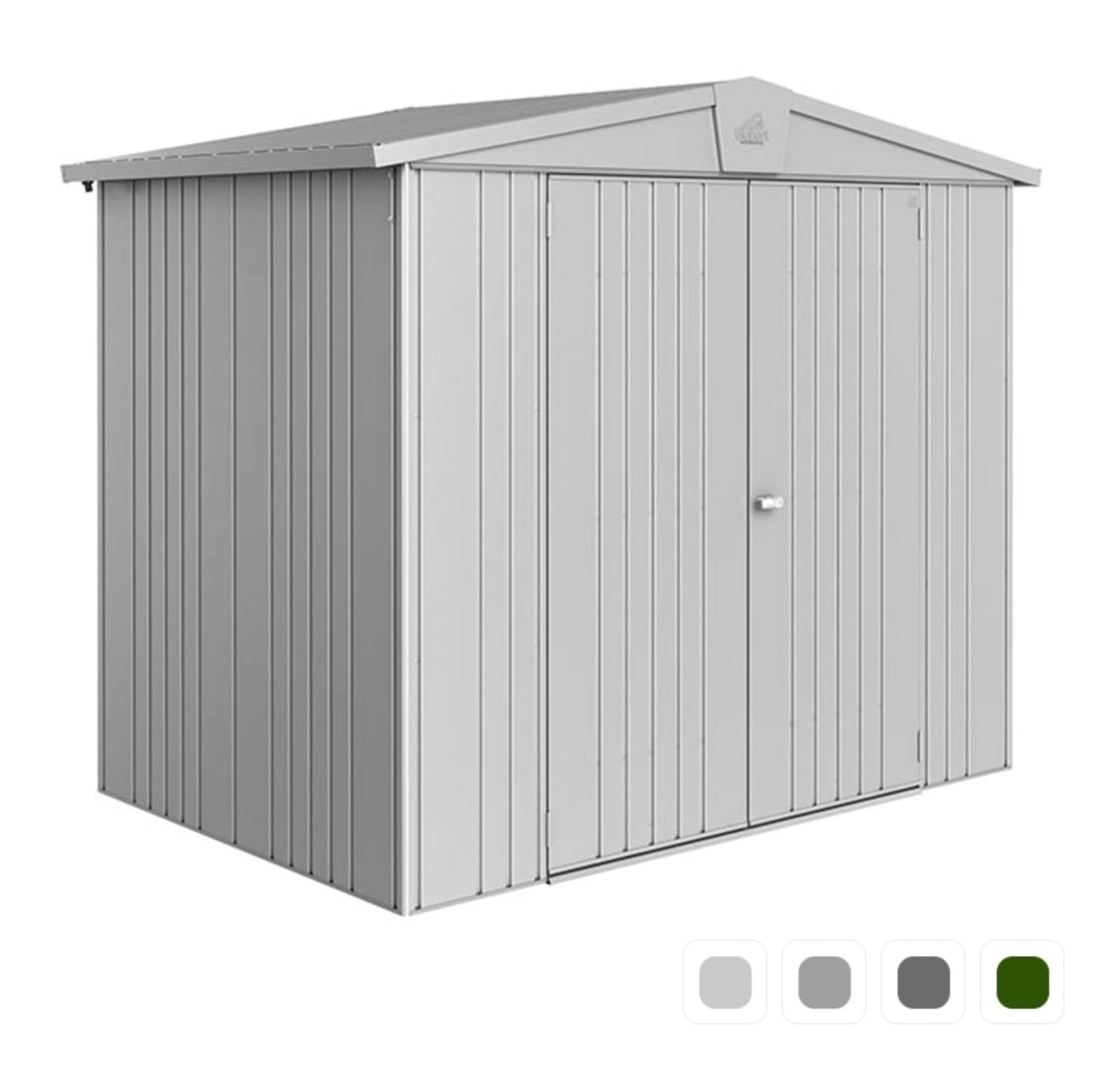 Biohort redskabsrum model Europa 4 i mørkegrøn.B x D x H: 244 x 228 x 203 cm.