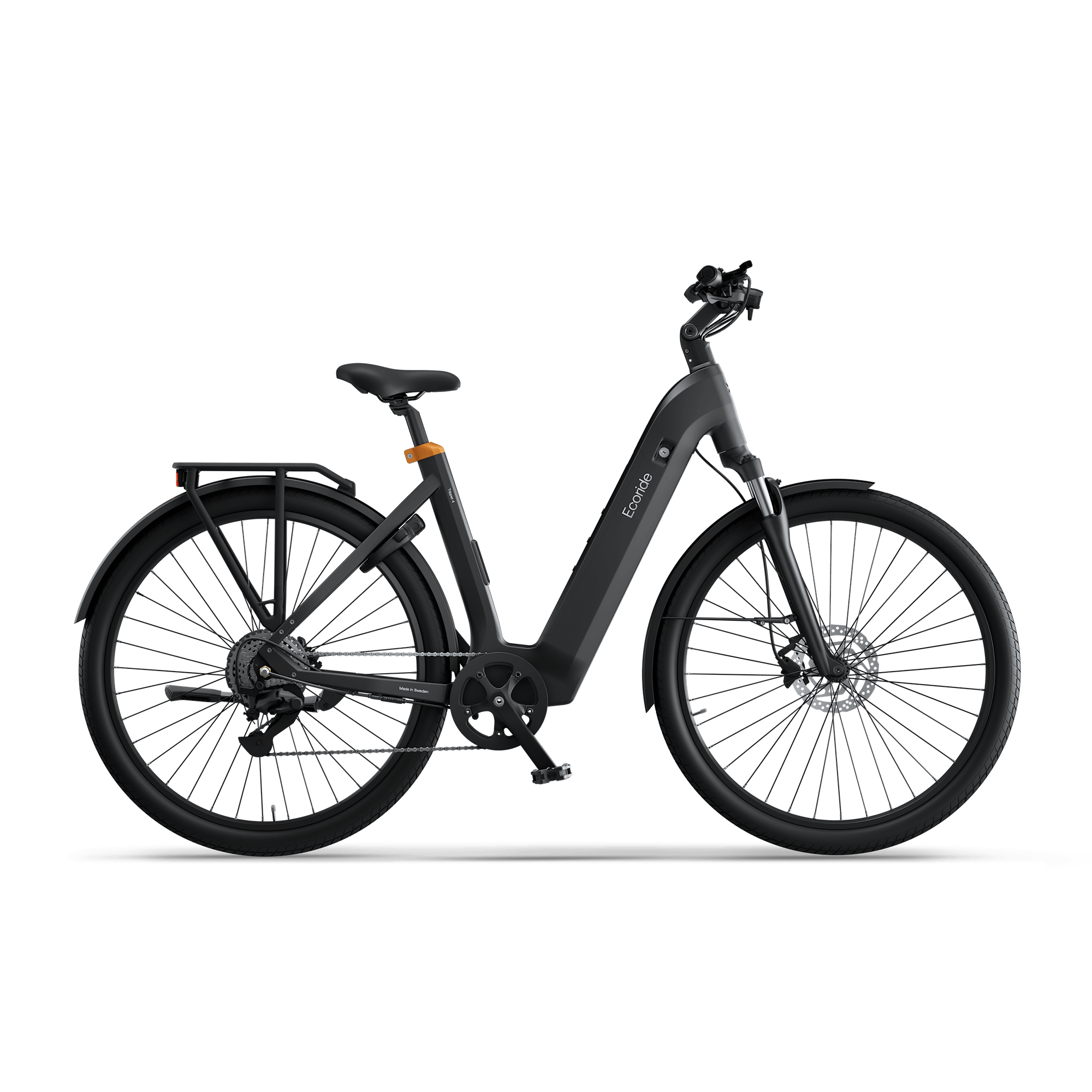 Ecoride Tripper 4 Elcykel Hybrid Navmotor Skivbroms Lågt insteg Svart