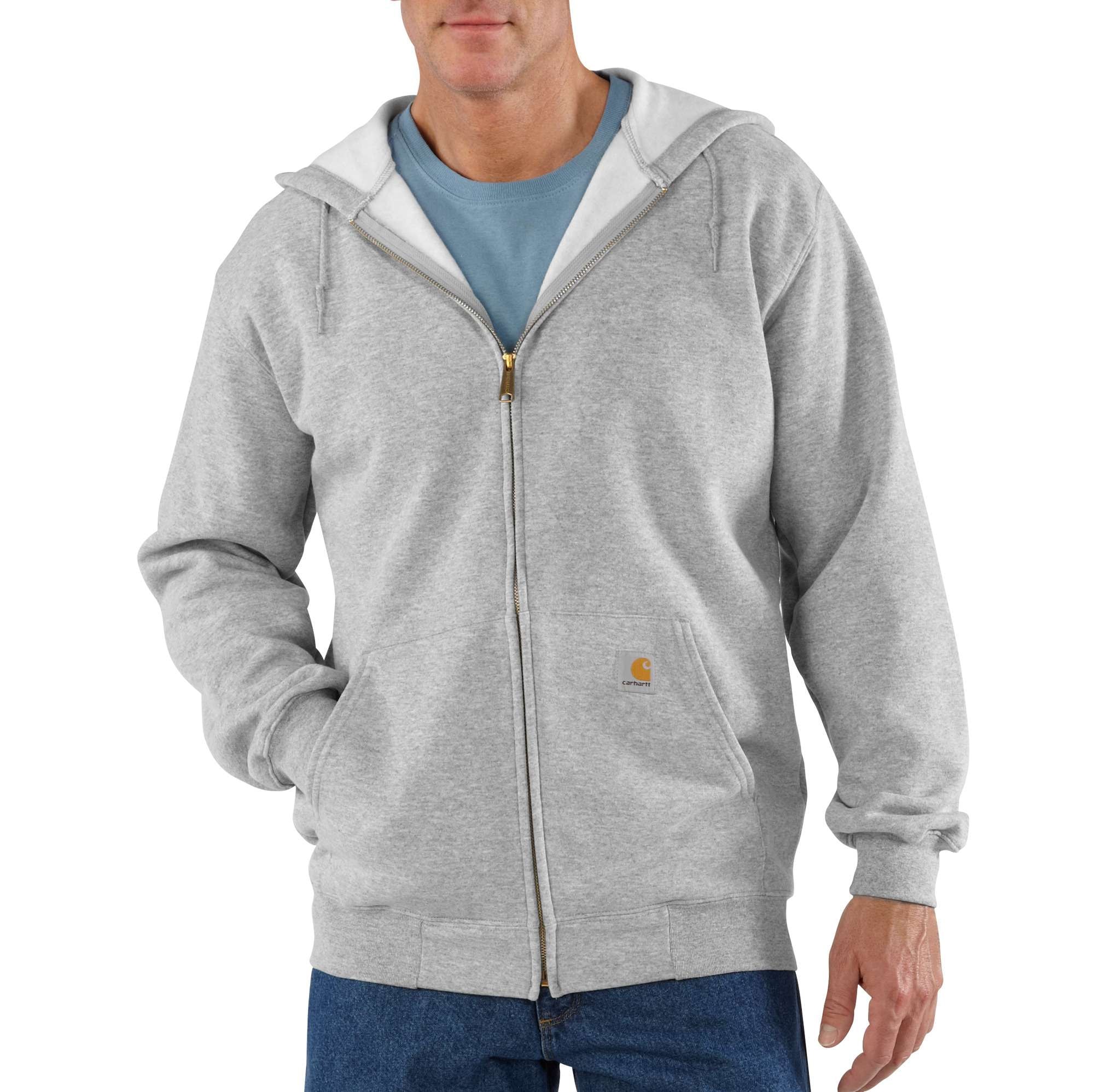 Carhartt Hoodie med dragkedja Herr Heather Grey