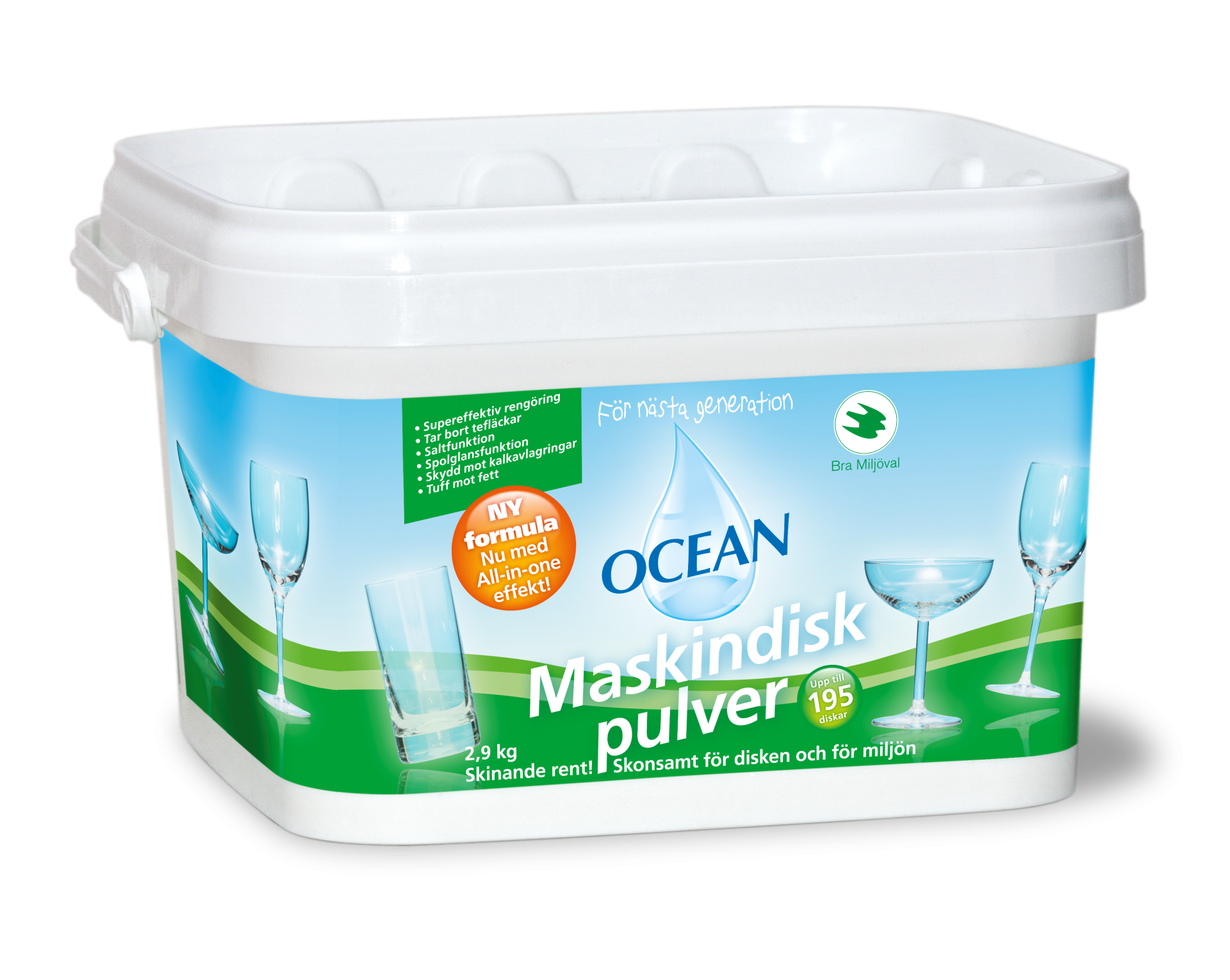 Maskindiskpulver Ocean Fosfatfri 2,9kg