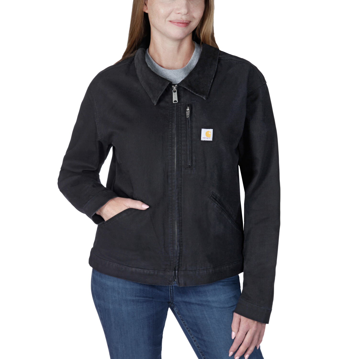 Carhartt Relaxed fit canvas detroit Jacka, Dam, Black
