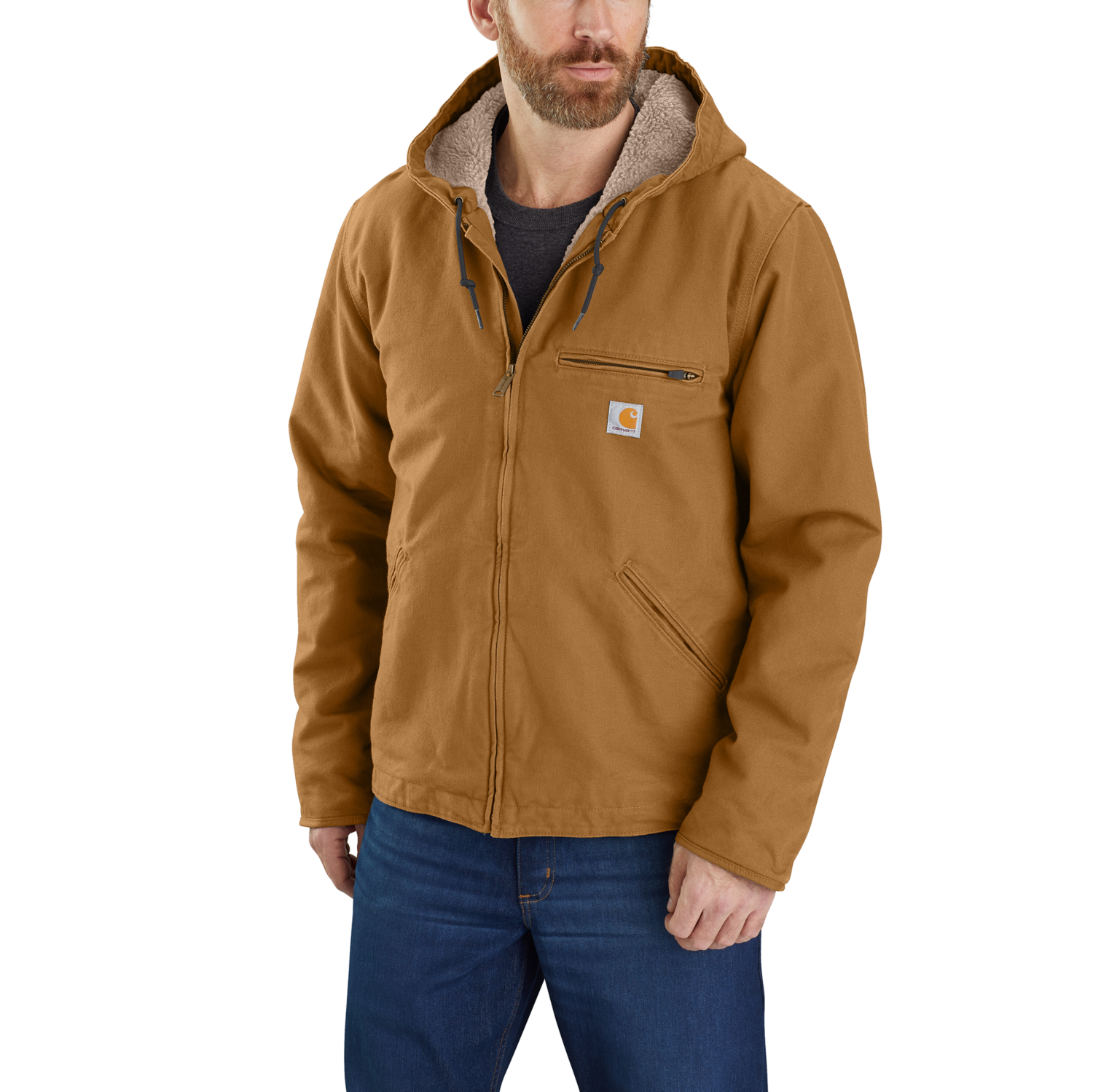Carhartt Vasket and sherpaforet jakke, Herre, Carhartt® brown