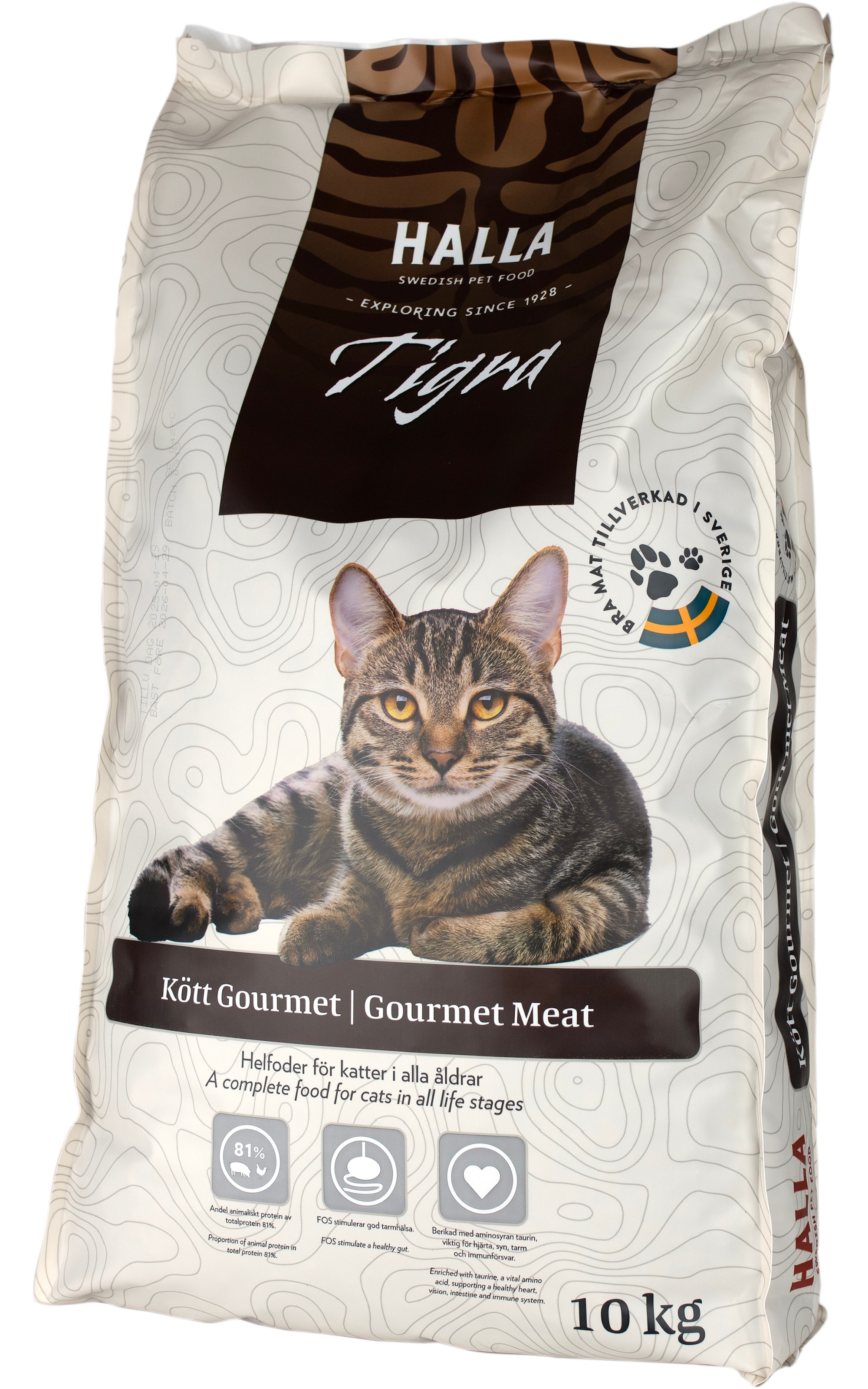 Halla Tigra Kött Gourmet 10 kg Kattmat