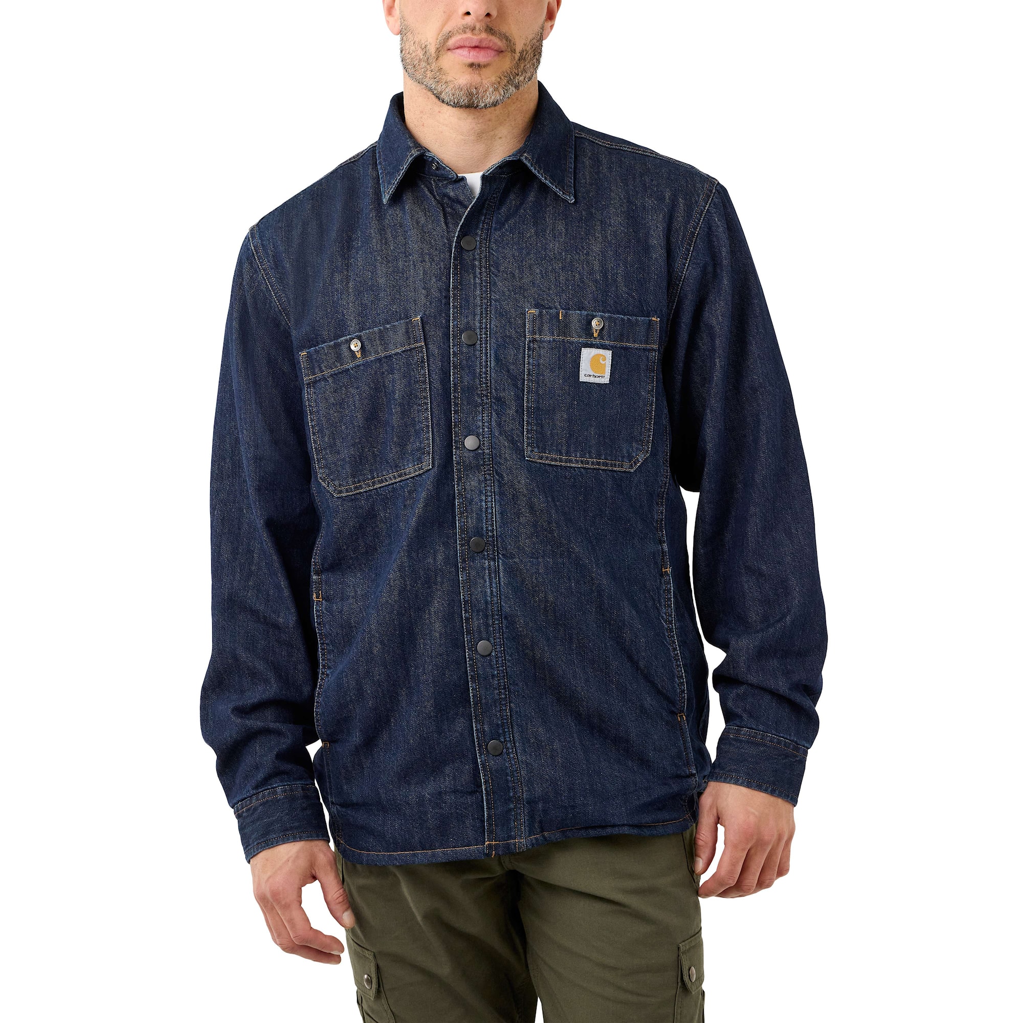 Carhartt Denim Shirt Fleece Lined Men's Glacier