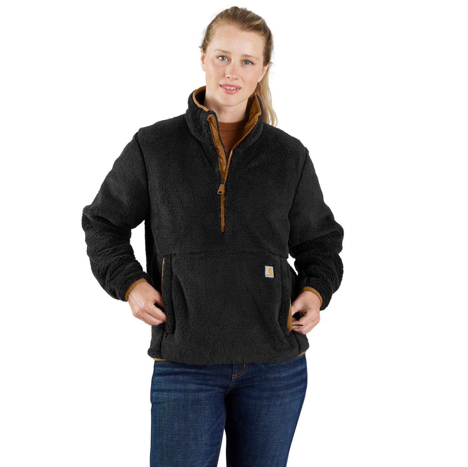 Carhartt Løstsittende fleecepullover, Dame, Black