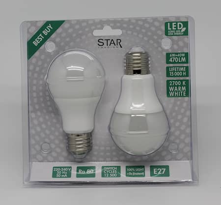 LED-Lamppu 2-pakkaus 6W E27
