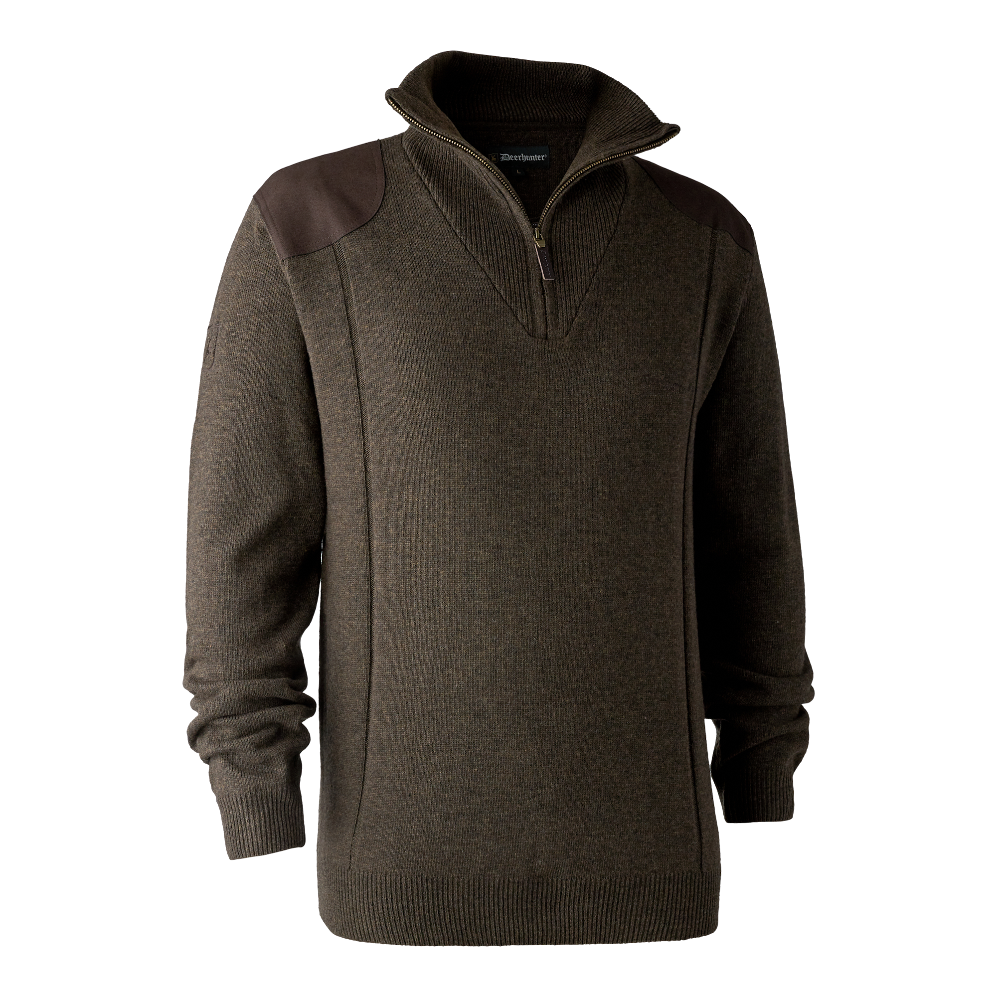 Deerhunter Sheffield Knit with zip-neck Dark Elm 3XL