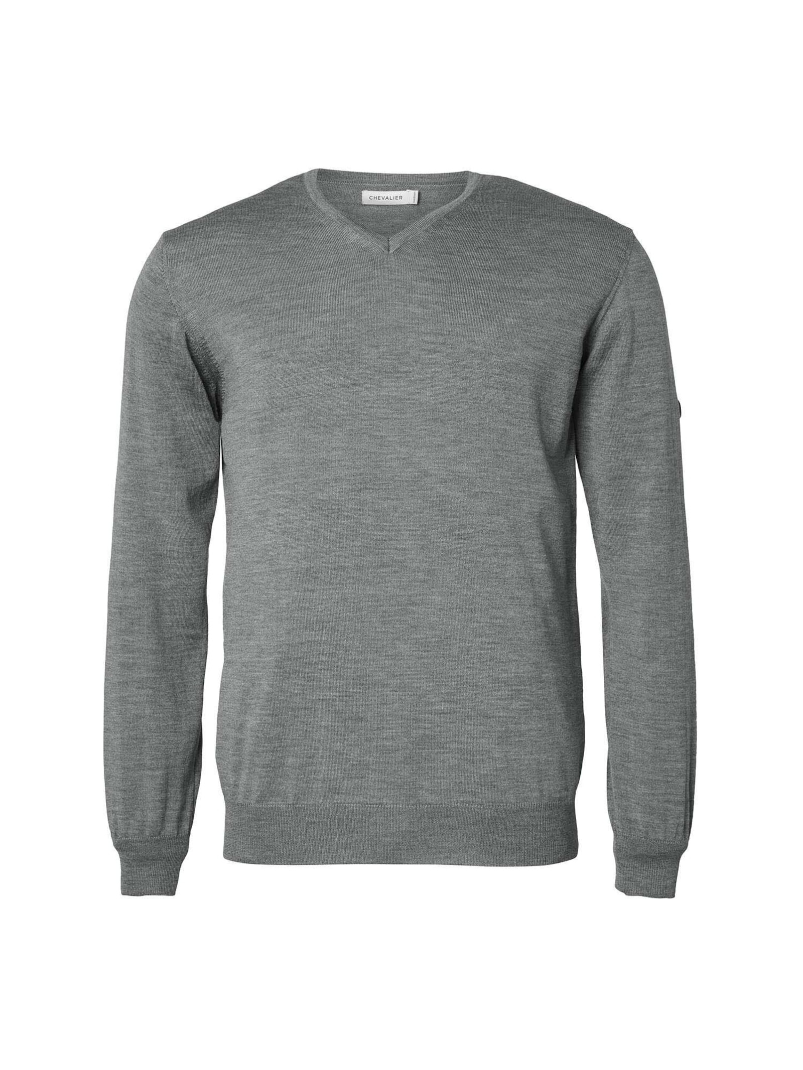 Chevalier Aston V-Neck Merino Pullover Men Smoked Grey S