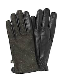 Chevalier Heydon Tweed Gloves Men Dark Green Herringbone