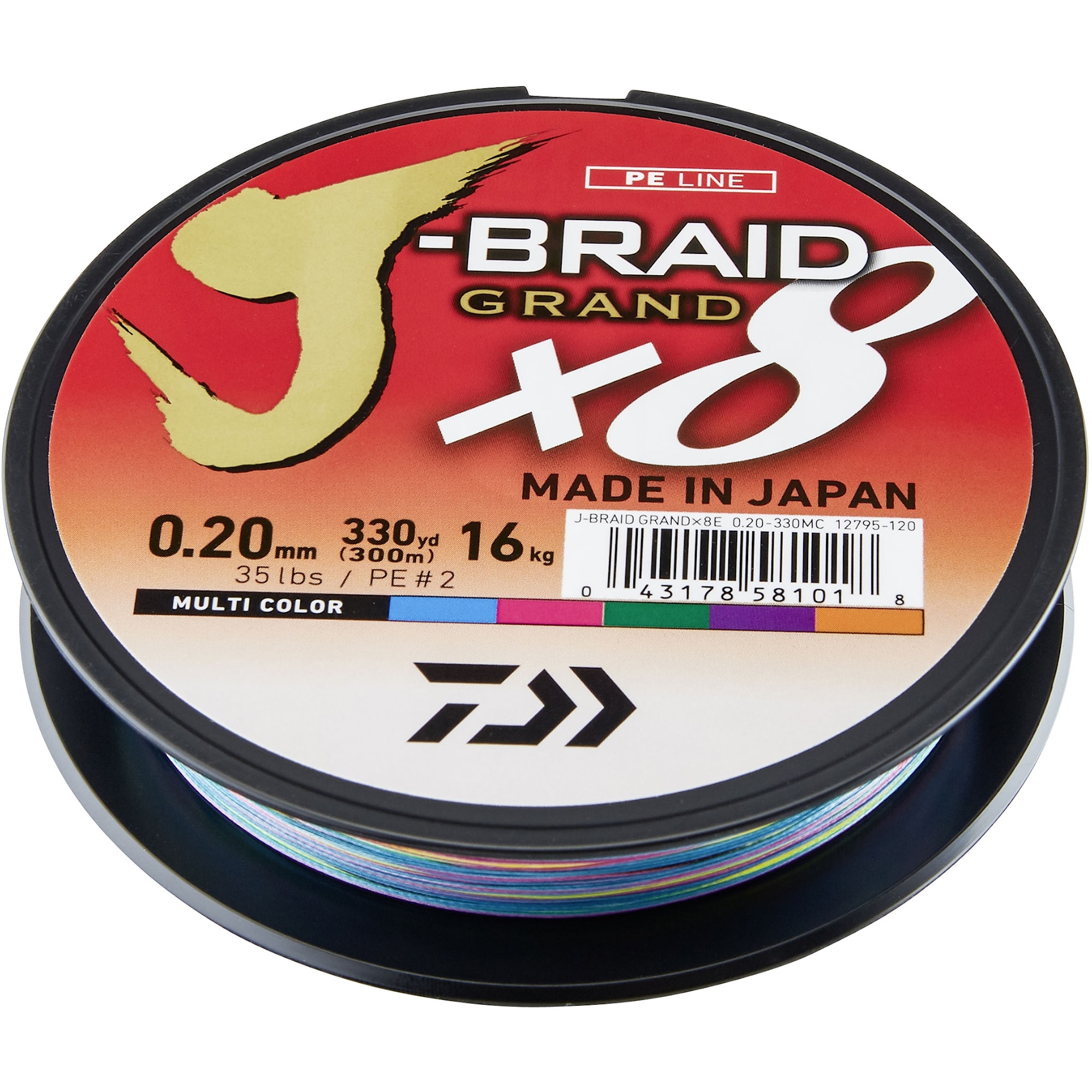 Daiwa J-Braid Grand X8 0,28 mm 300 m Multi Coloured -
