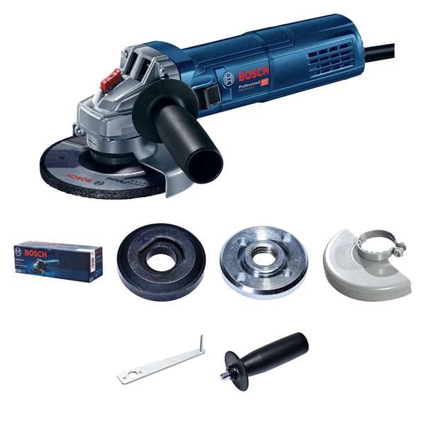 Bosch Kulmahiomakone GWS 9-115 S Professional kantolaukussa, sis. lisäkahvan